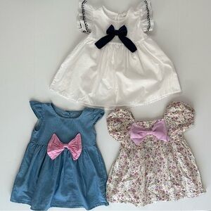 Charming Baby Girl Clothes / Kids Formal Dress Trio - White, Blue, Floral